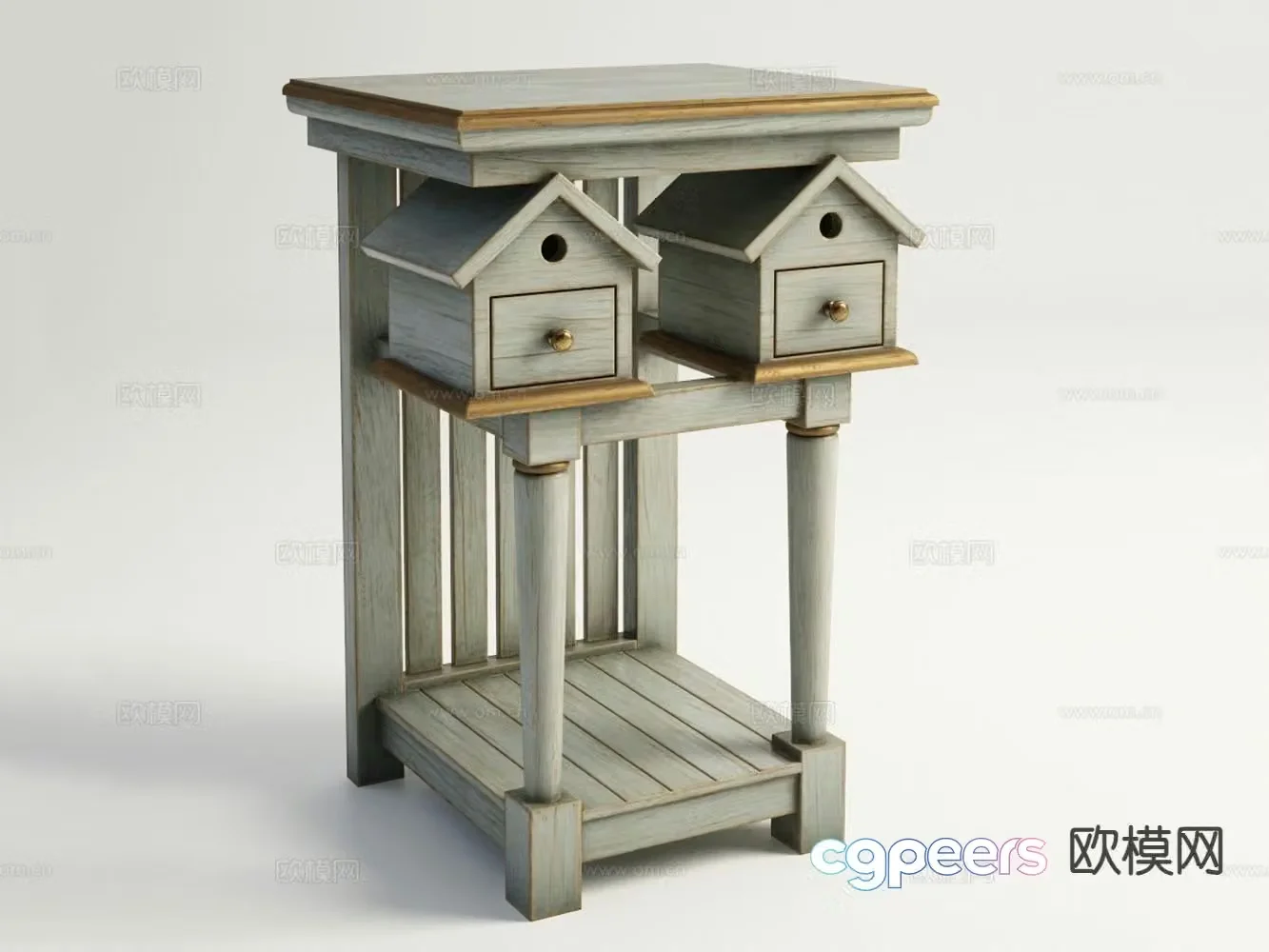 American corner table side table table table 3d model
