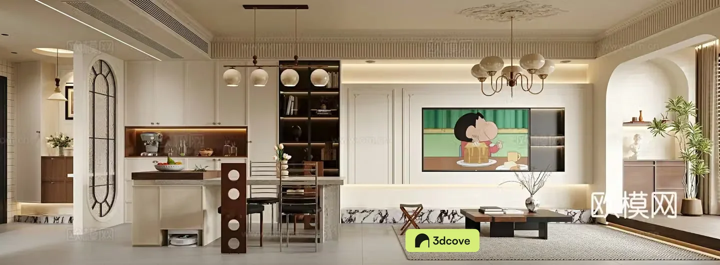 French living and dining room
