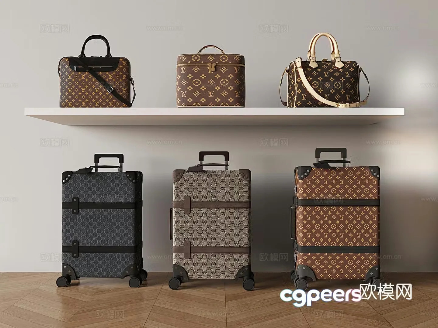 Bag luggage suitcase suitcase trolley case 3d model