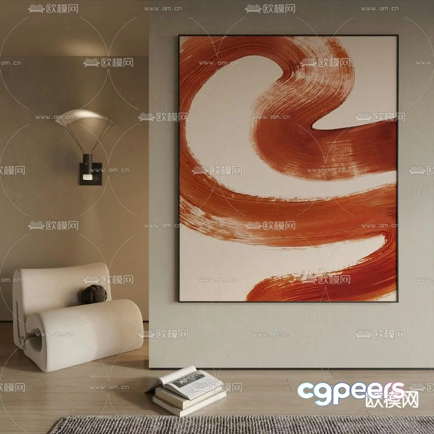 Simple painting Abstract painting Decorative painting 3d model