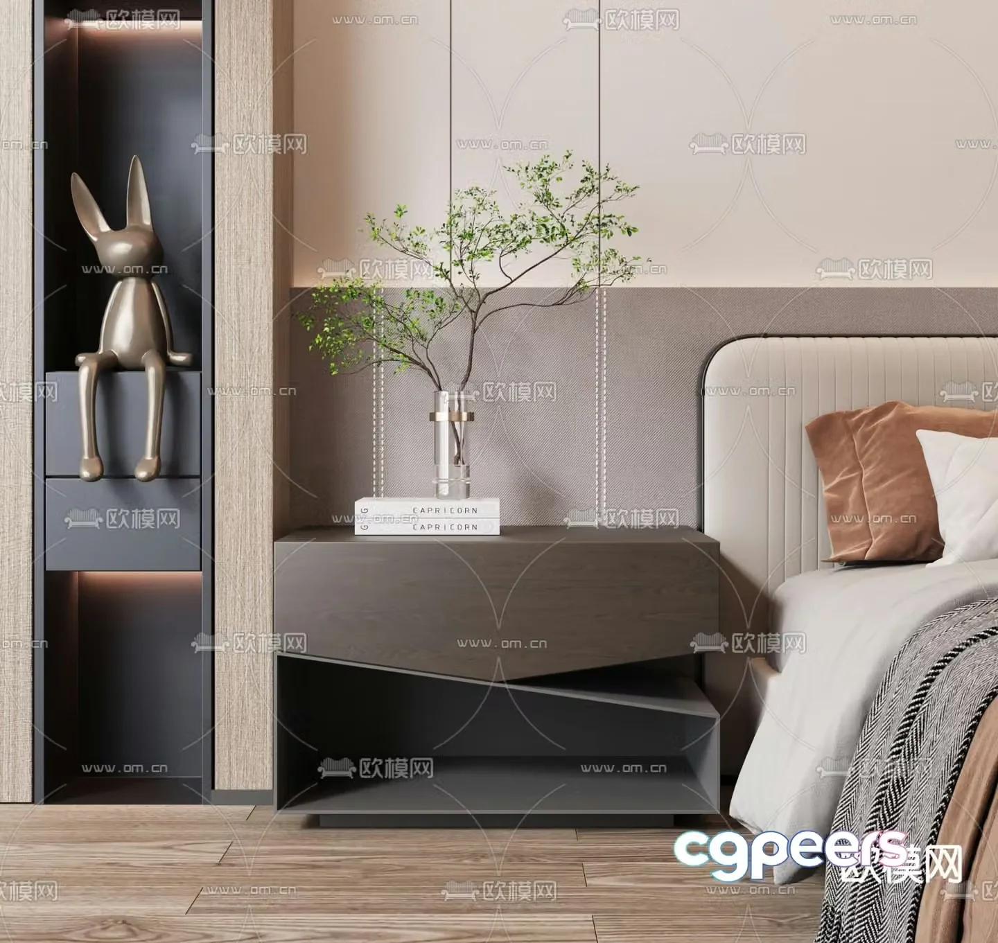 Modern bedside table 3d model