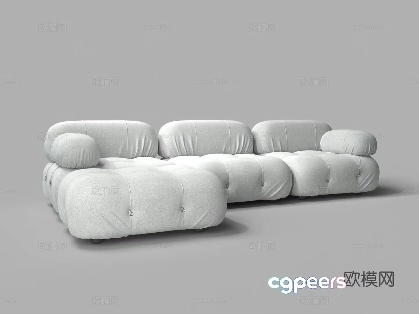 Modern soft bag multiplayer canvas sofa 3d model