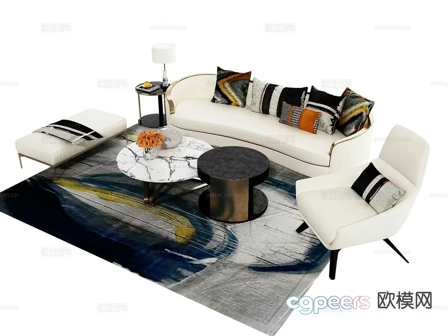 Modern sectional sofa 3d model