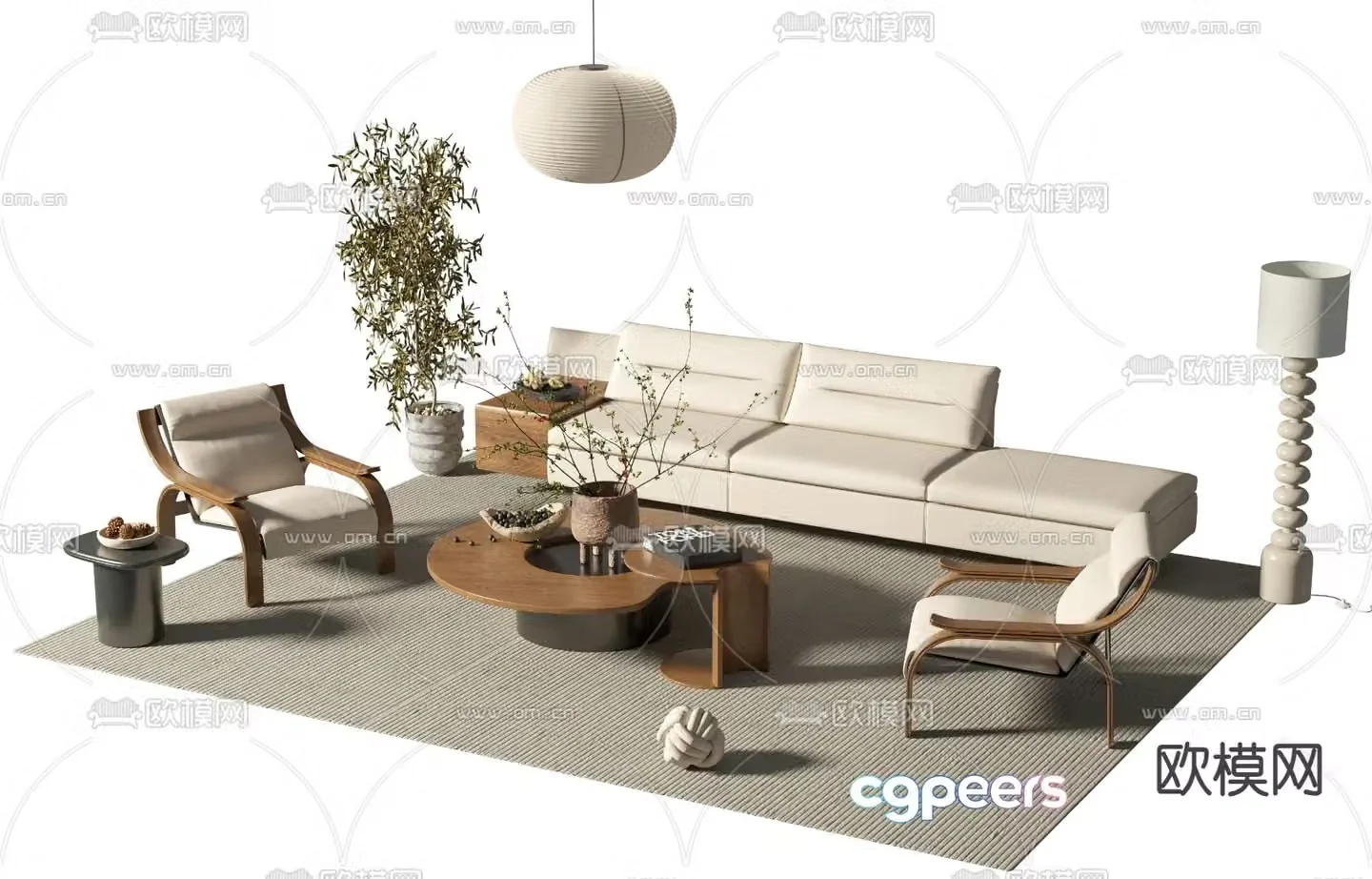 Medieval style modular sofa 3D model
