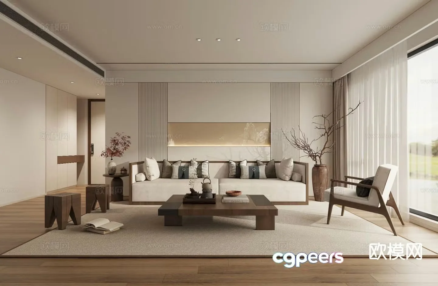 New Chinese style living room 3d model