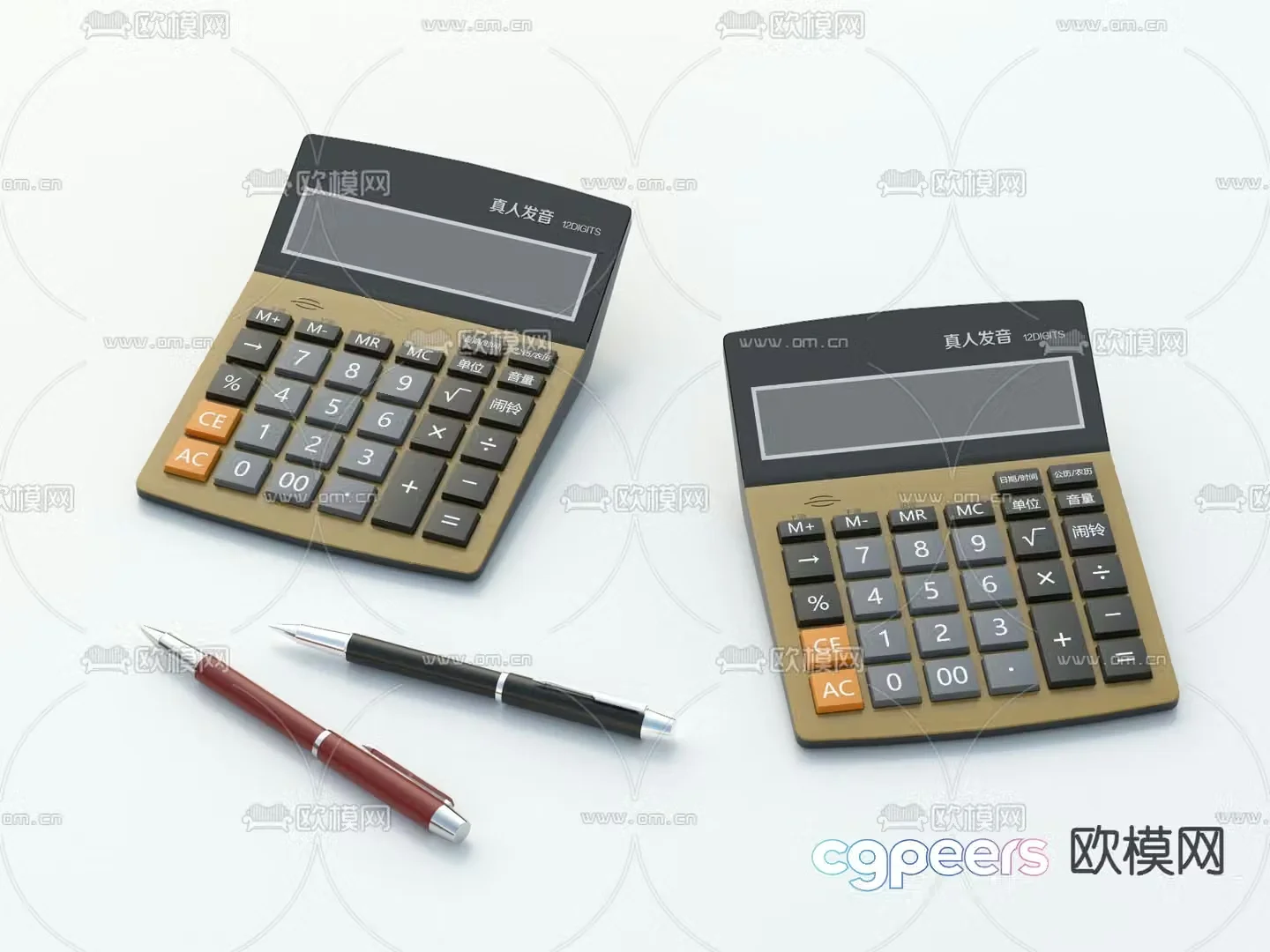 office supplies calculator computer 3d model
