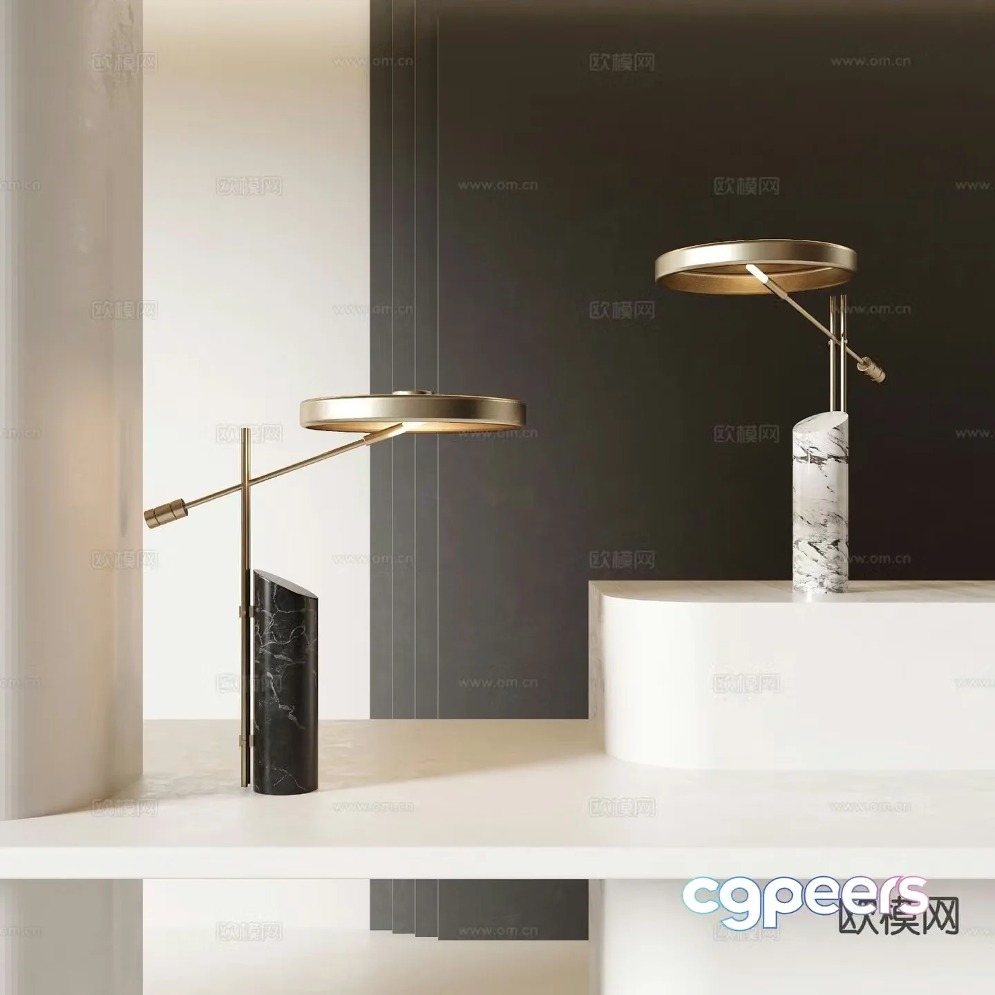 Italian light luxury table lamp 3D model