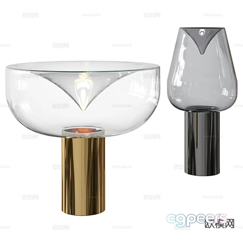 Italian glass table lamp 3d model