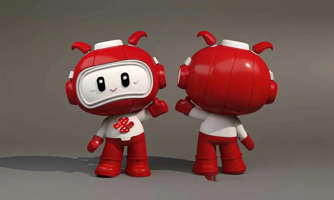 The Main Subject Is Two Red And White Robots 3D Model – 19916 – VRAY Render