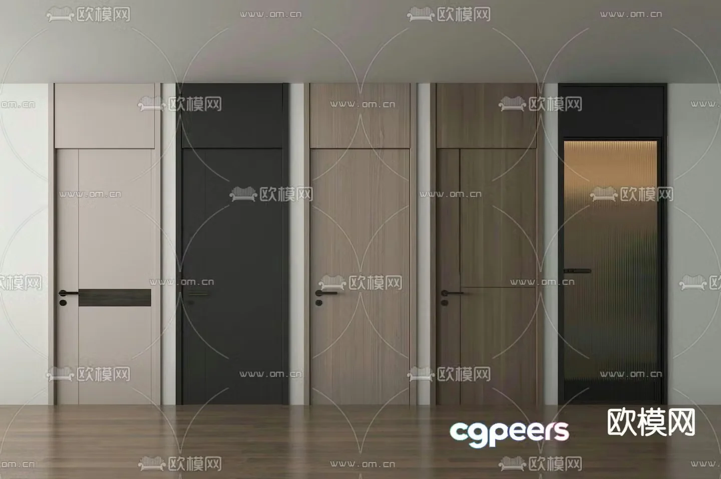 Single-open door ceiling door bathroom door bedroom door 3D model