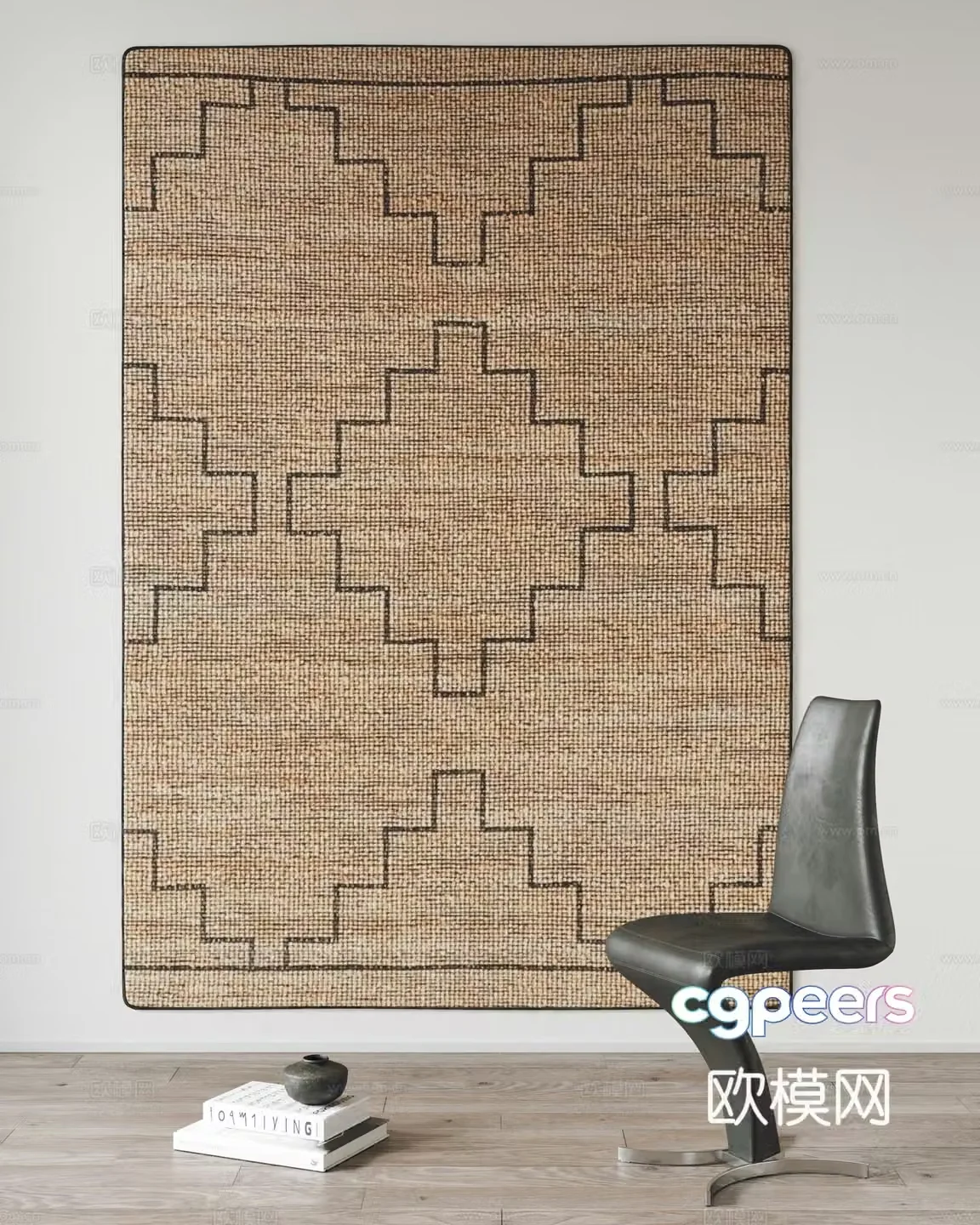 Modern carpet Tapestry Fabric carpet Leisure chair 3d model
