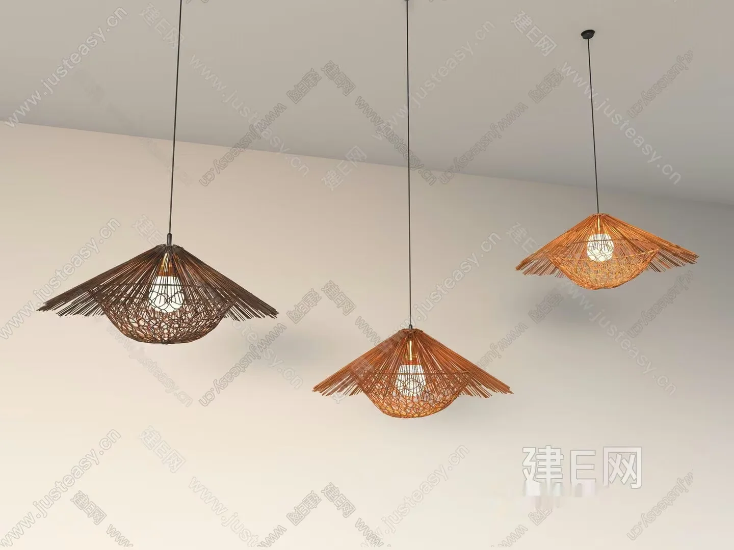 Three Pendant Lights 3D Model – 13627 – VRAY Render