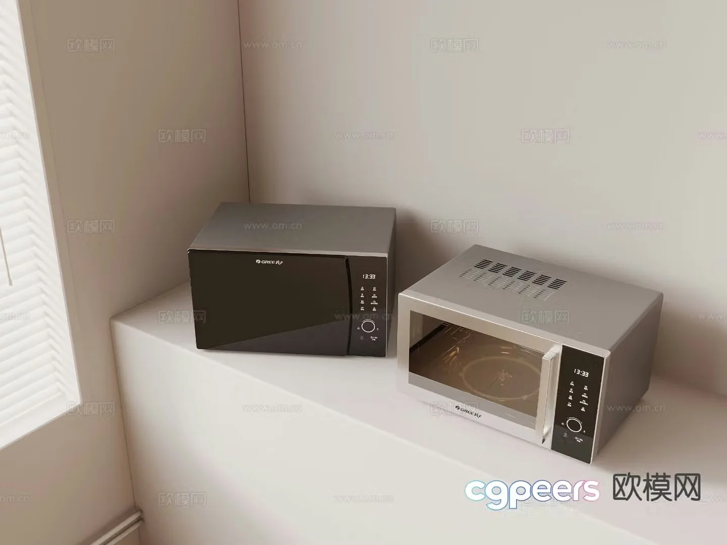 Kitchen appliances steamer oven 3d model