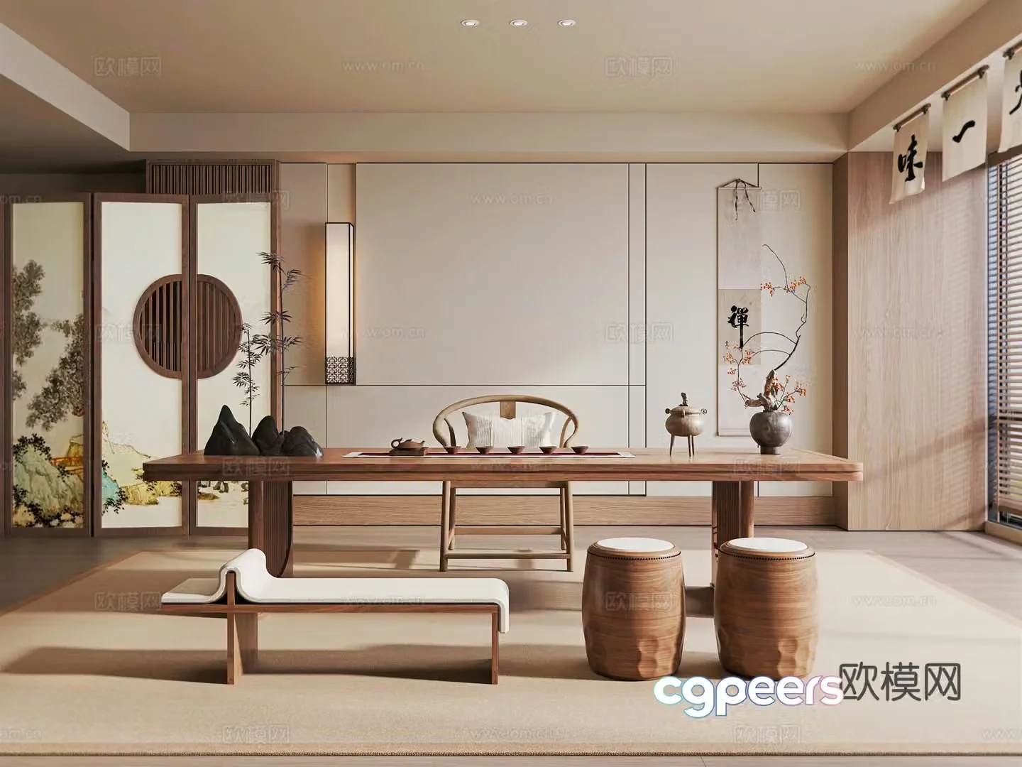 New Chinese tea room 3d model