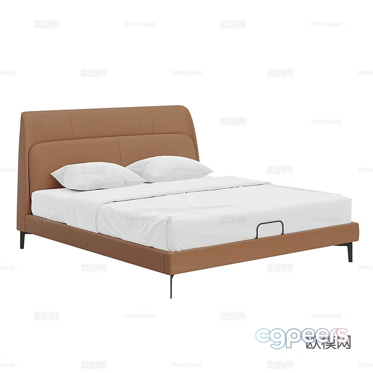 Nordic simple double bed double bed simple double bed living room bed 3d model