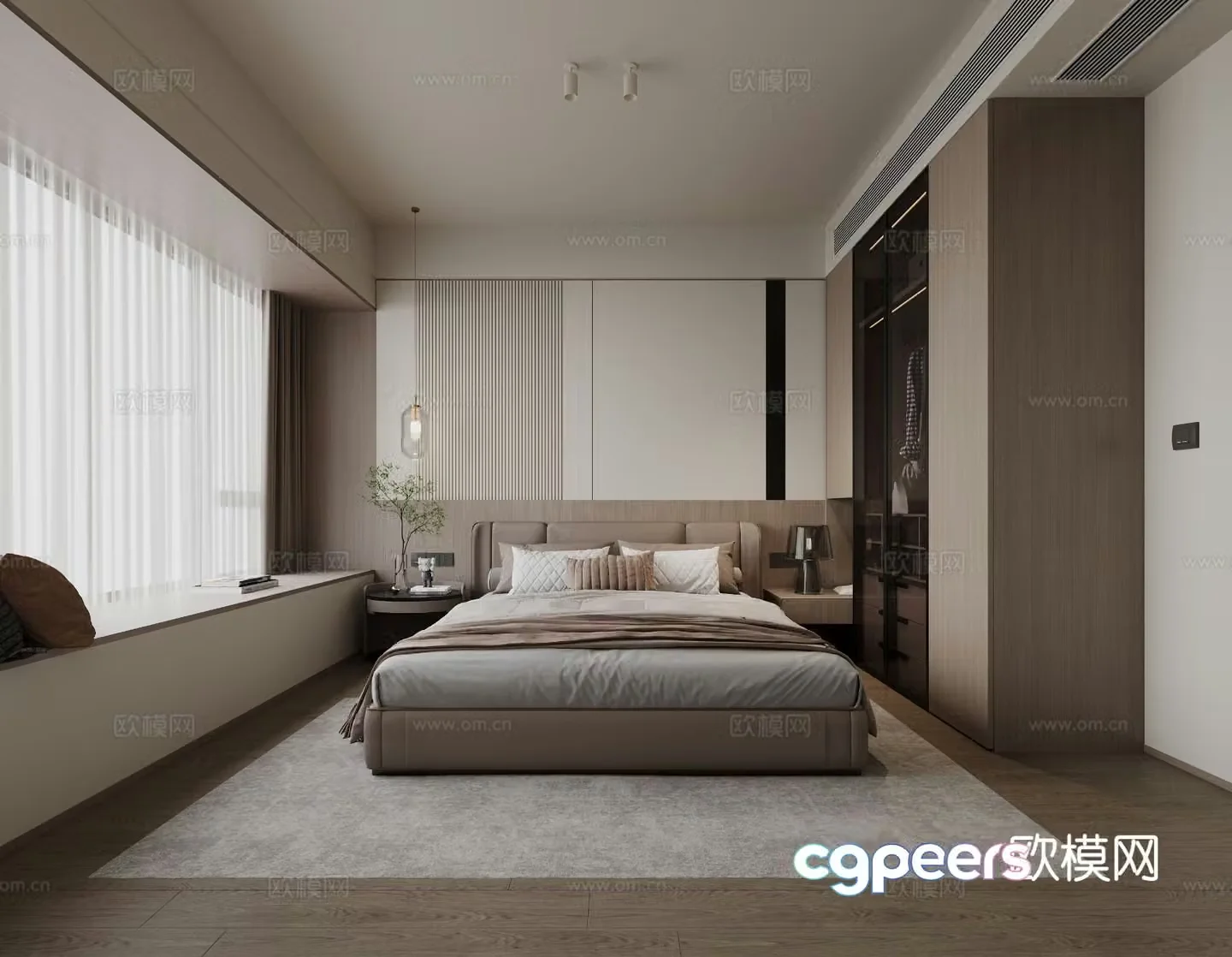 Modern bedroom second bedroom 3d model