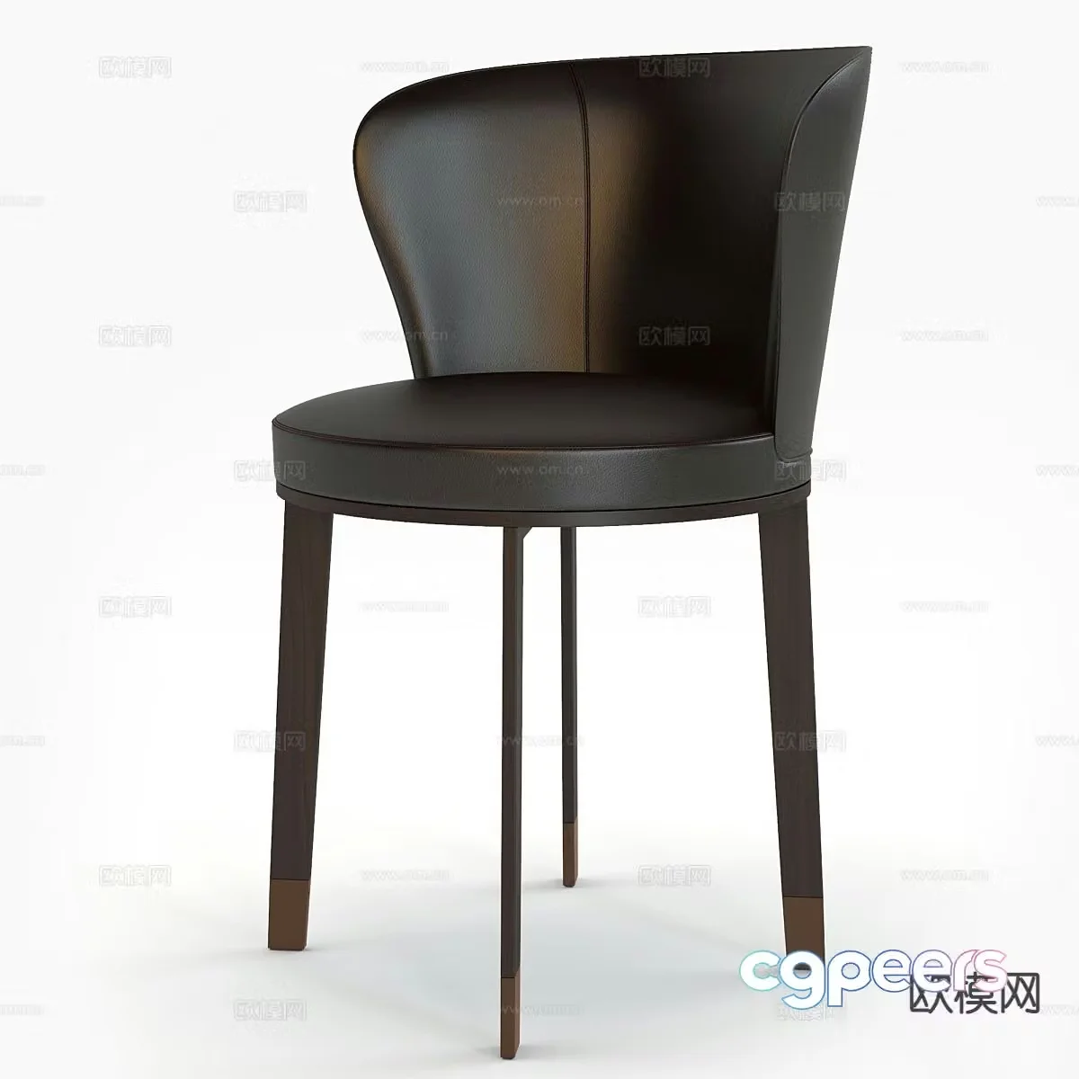 Giorgetti leather chair dining chair 3d model