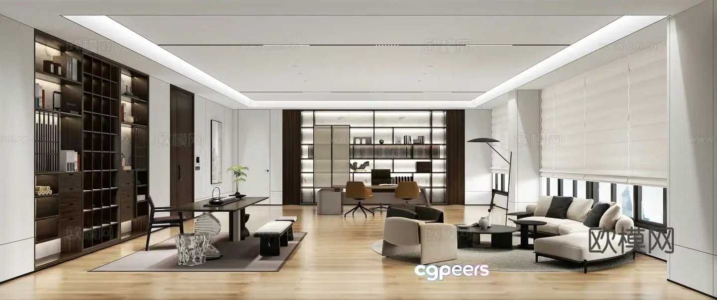 New Chinese style manager office 3d model