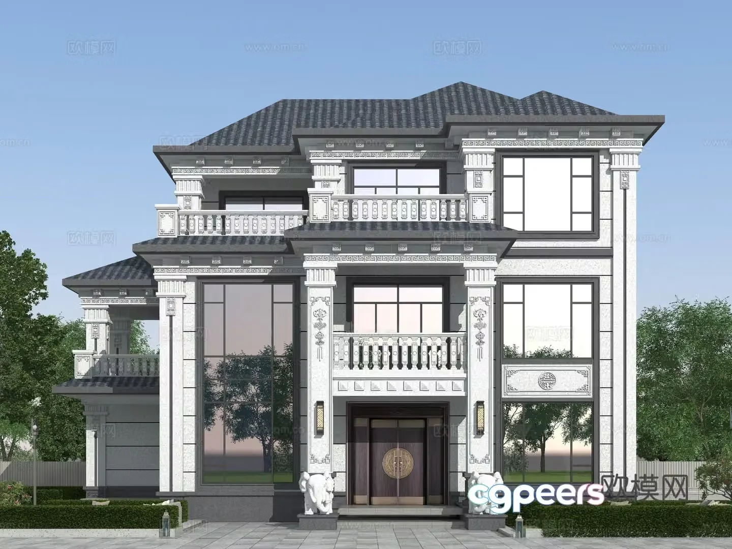 3D model of single-family villa appearance
