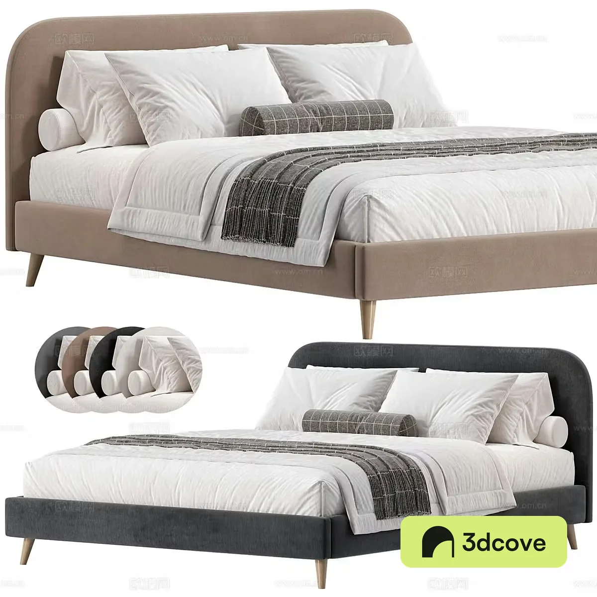 Modern fabric double bed