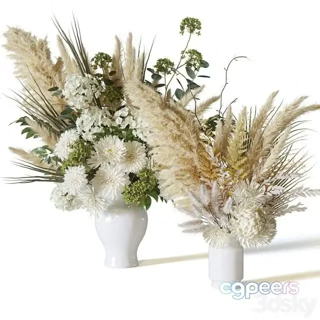 3ds Max Free – Flower Set 063 pampas chrysanthemum dahlia