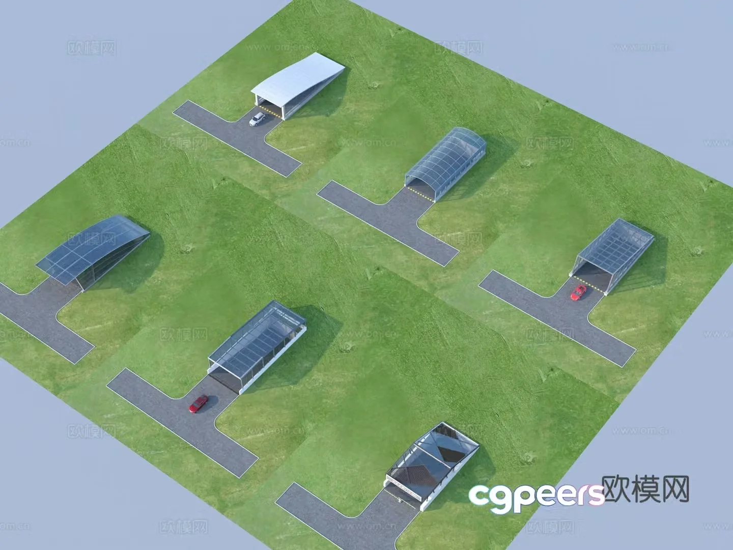 Underground garage parking lot entrance and exit 3D model