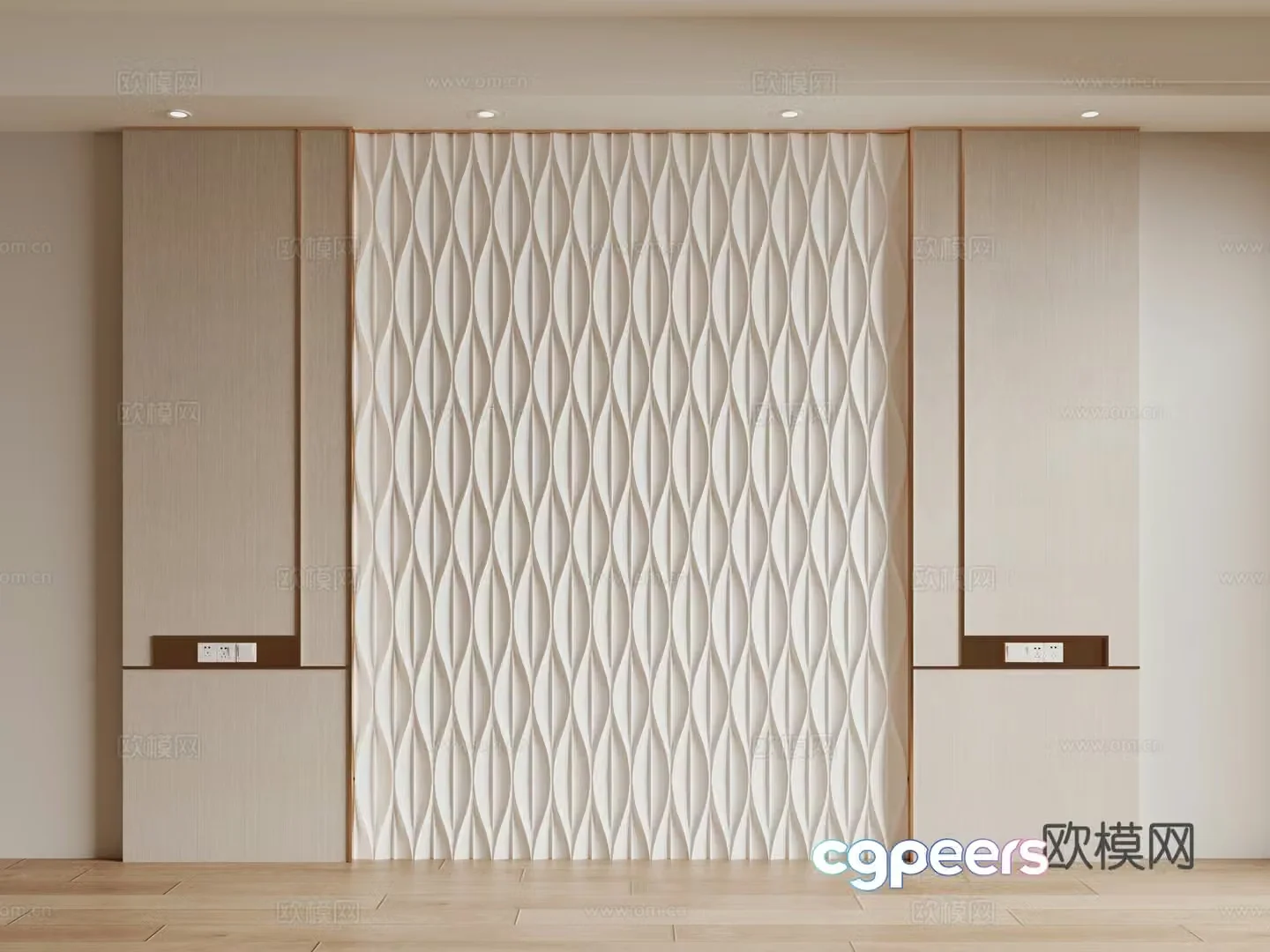 Modern background wall bedside background 3d model