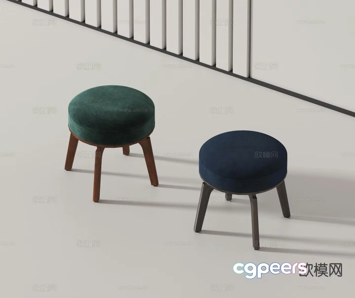 modern low stool sitting stool stool 3d model