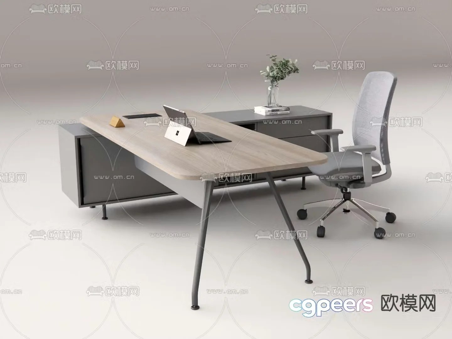 Modern office desk and chair office computer desk and chair 3d model