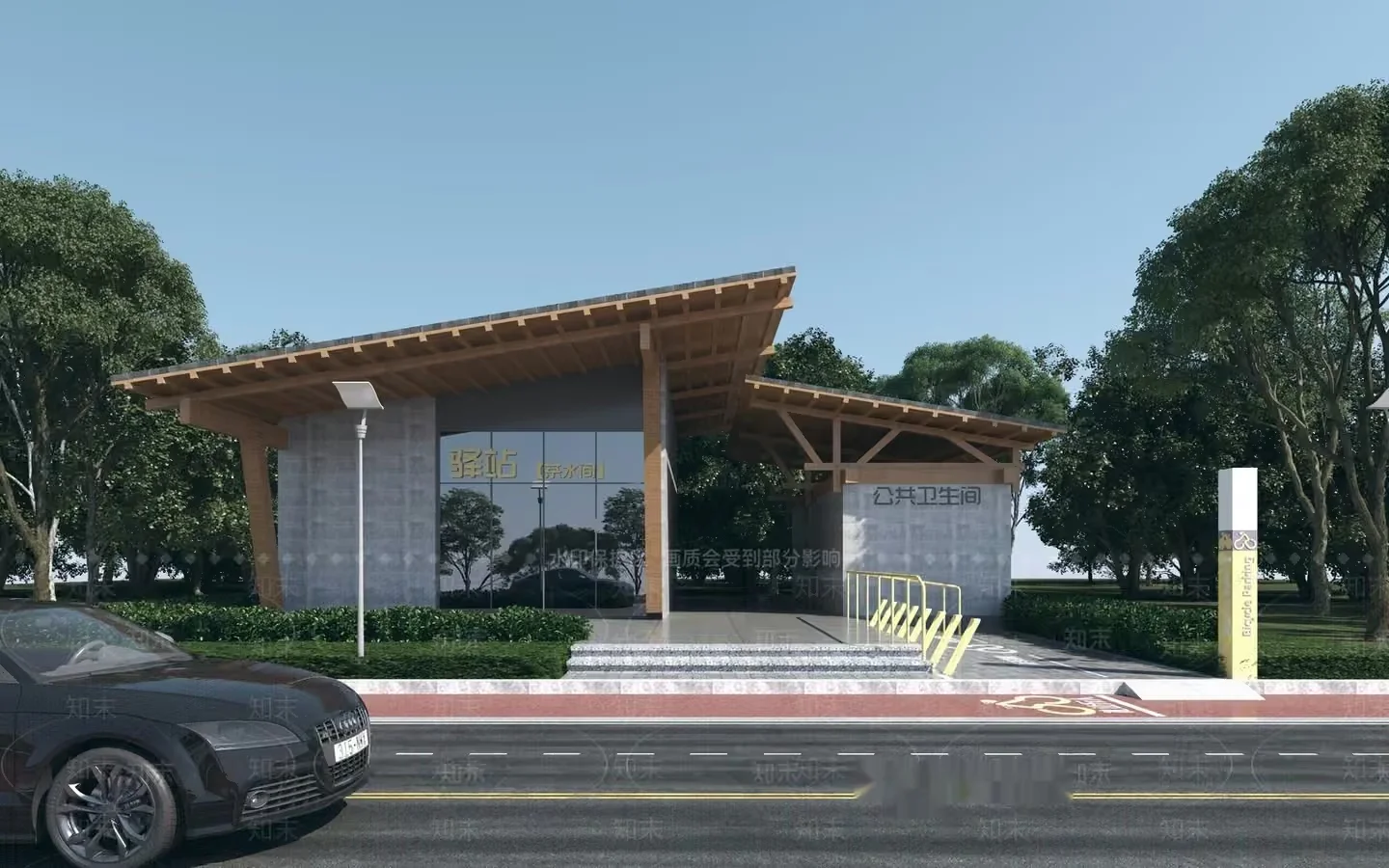 A Building With A Modern Design 3D Model – 15196 – VRAY Render