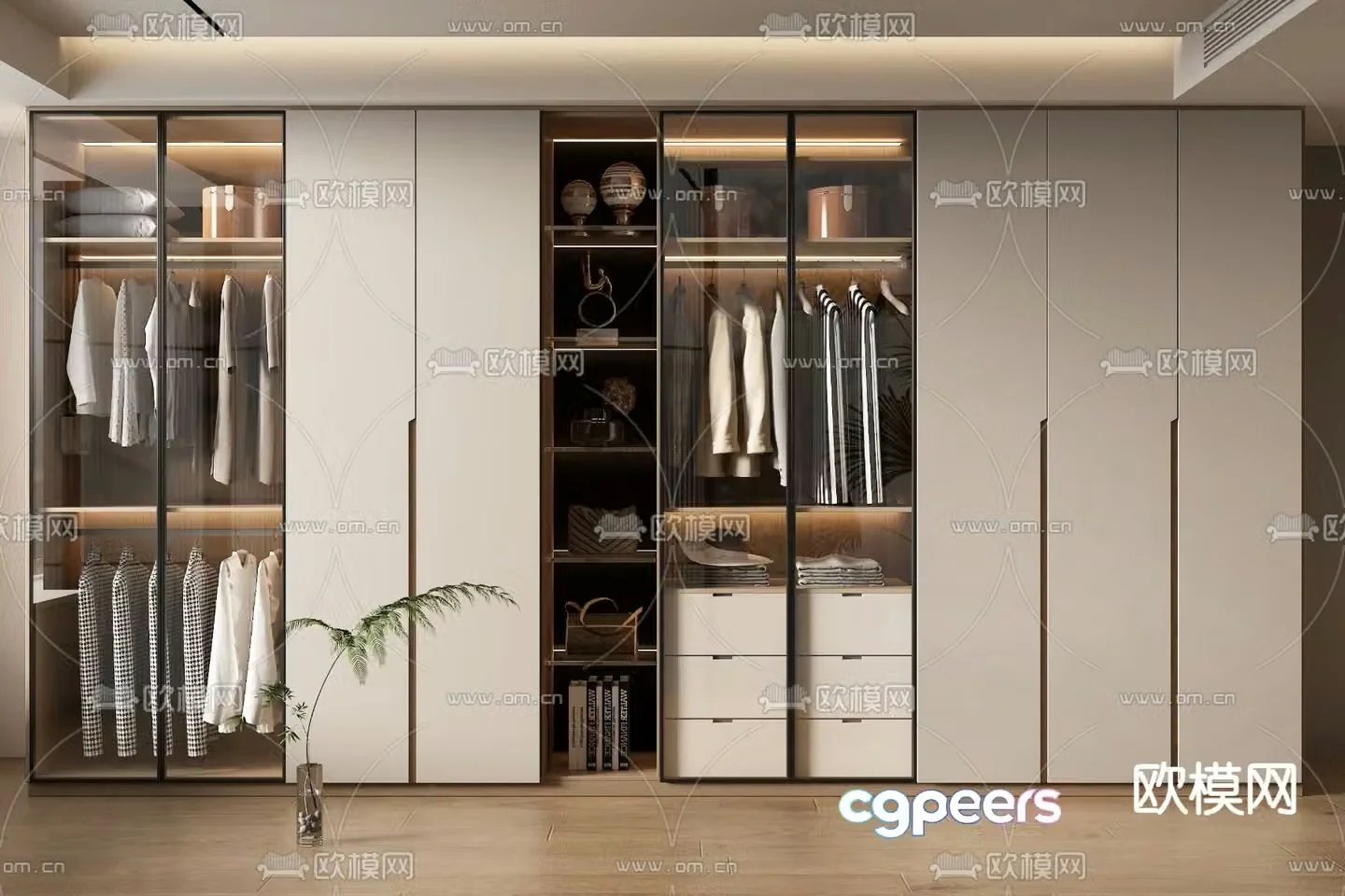 modern wardrobe wardrobe 3d model