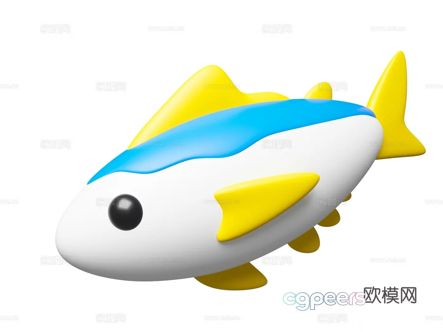 Cartoon mackerel tuna cartoon marine life theme marine theme sculpture 3d model