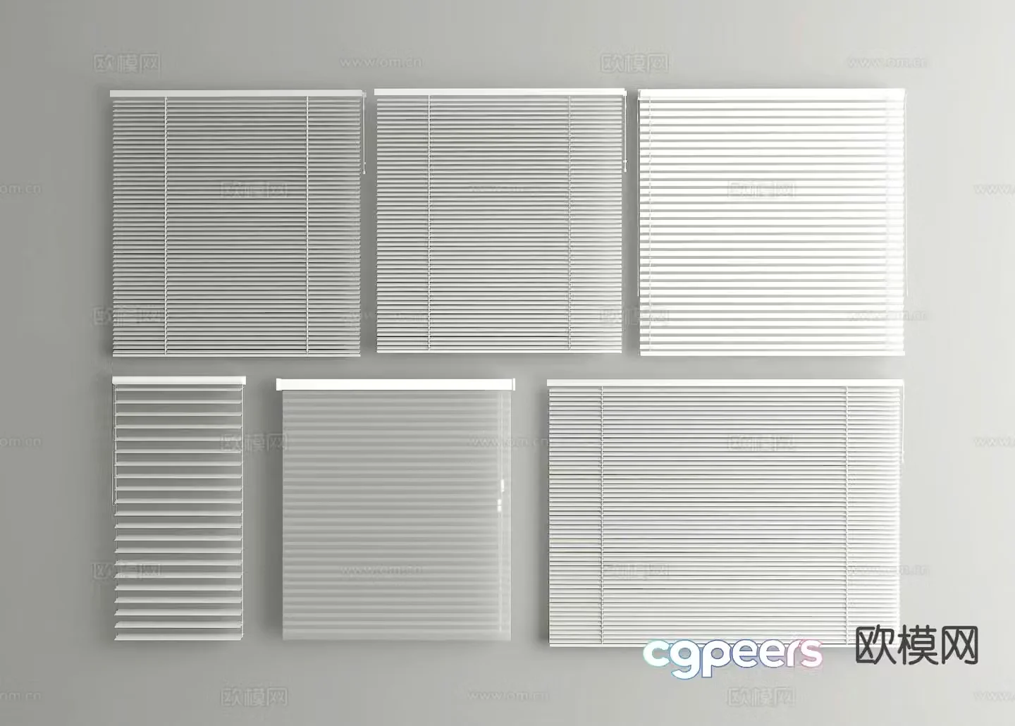 Modern roller blinds curtains 3d model
