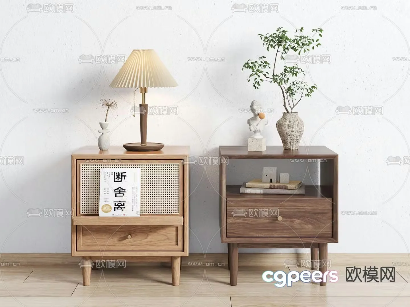 Nordic bedside table 3d model