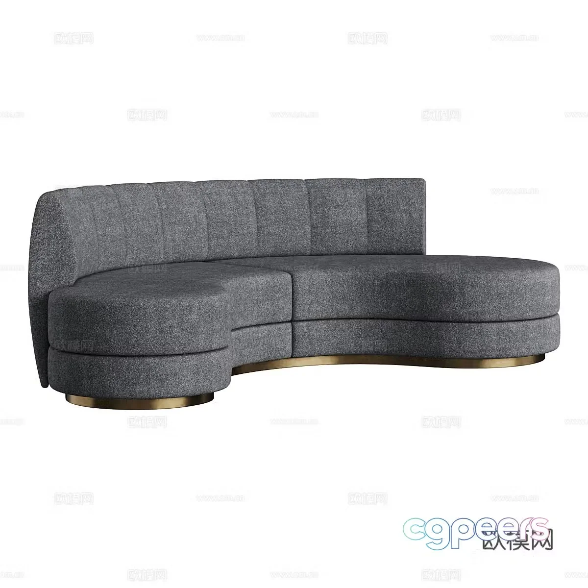 Modern minimalist curved sofa 3d model