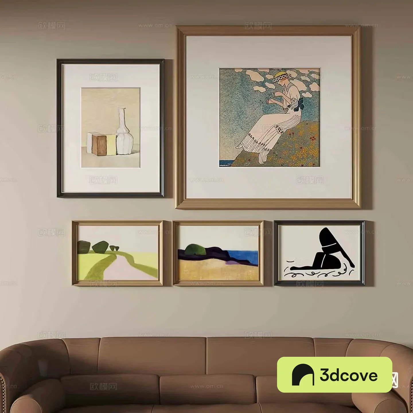French retro hanging painting landscape painting decorative painting