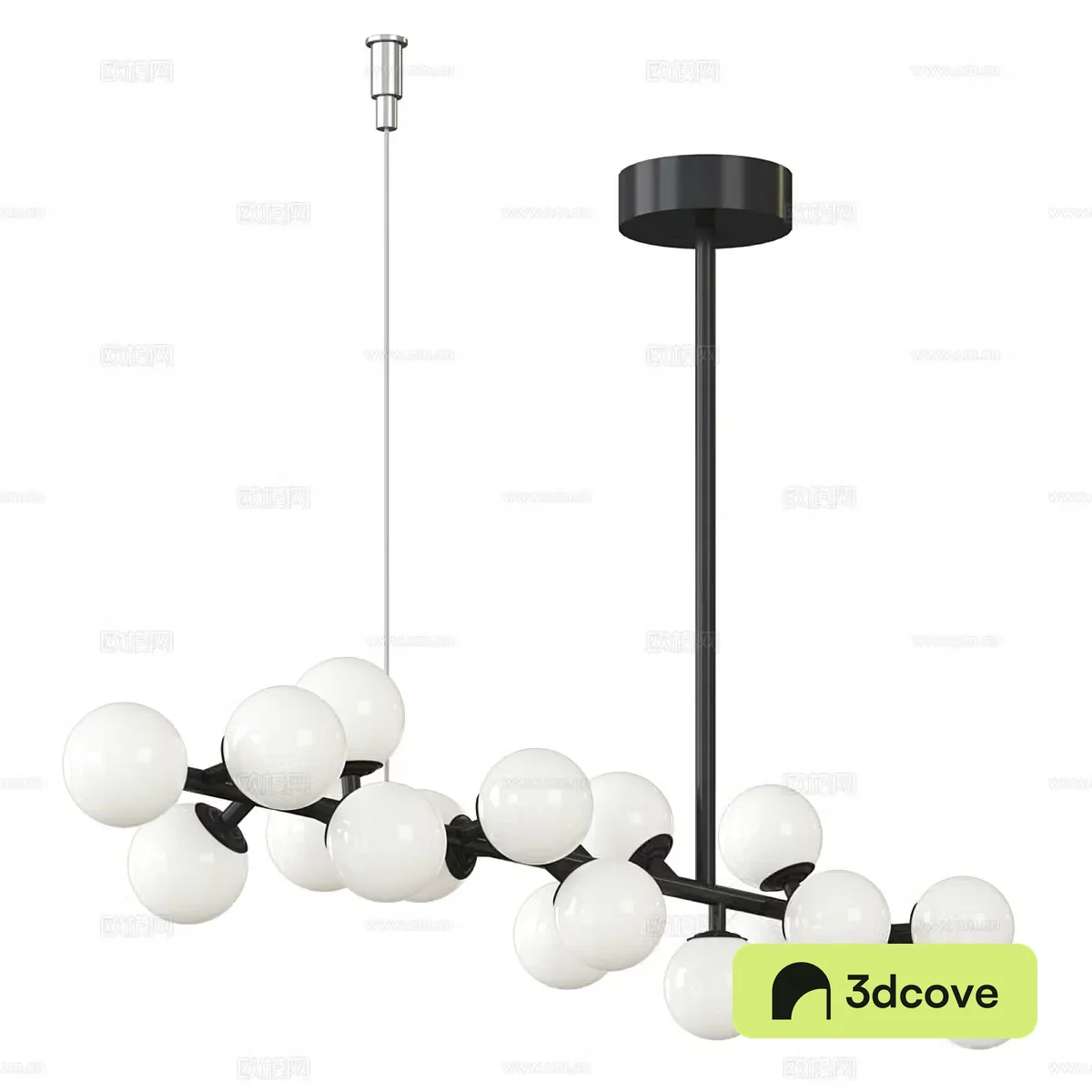 Modern Italian linear spherical chandelier
