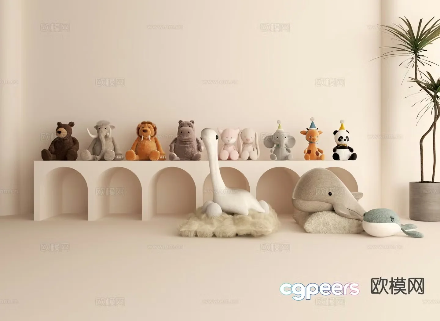 Children’s animal doll toys 3d model