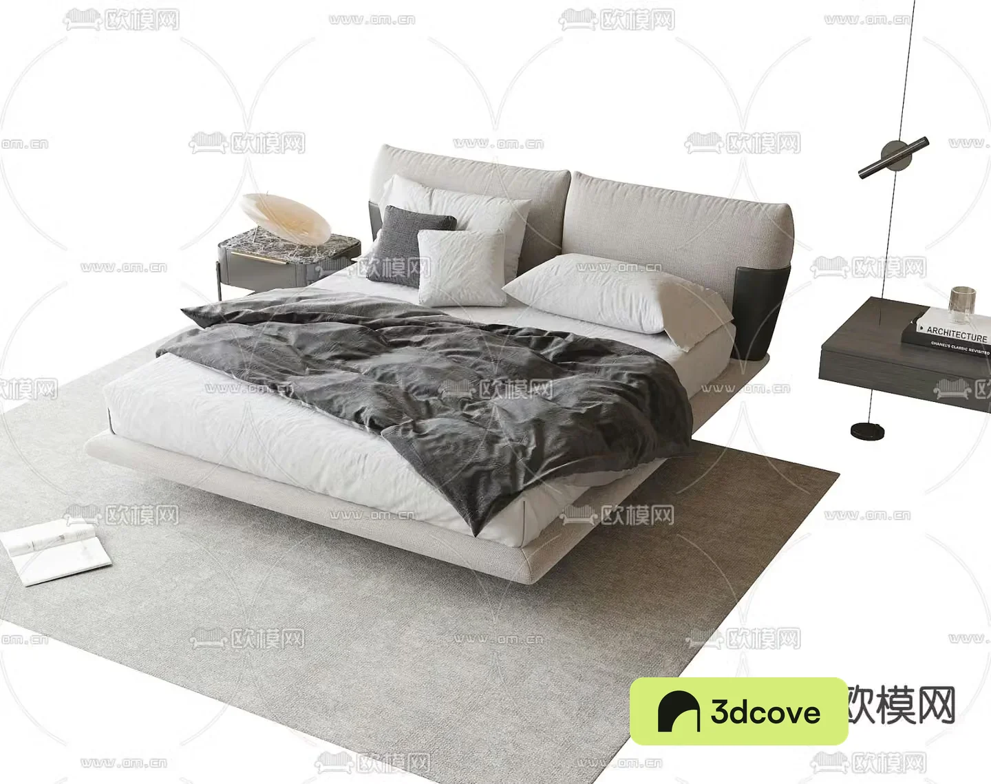 Modern double bed suspended bed