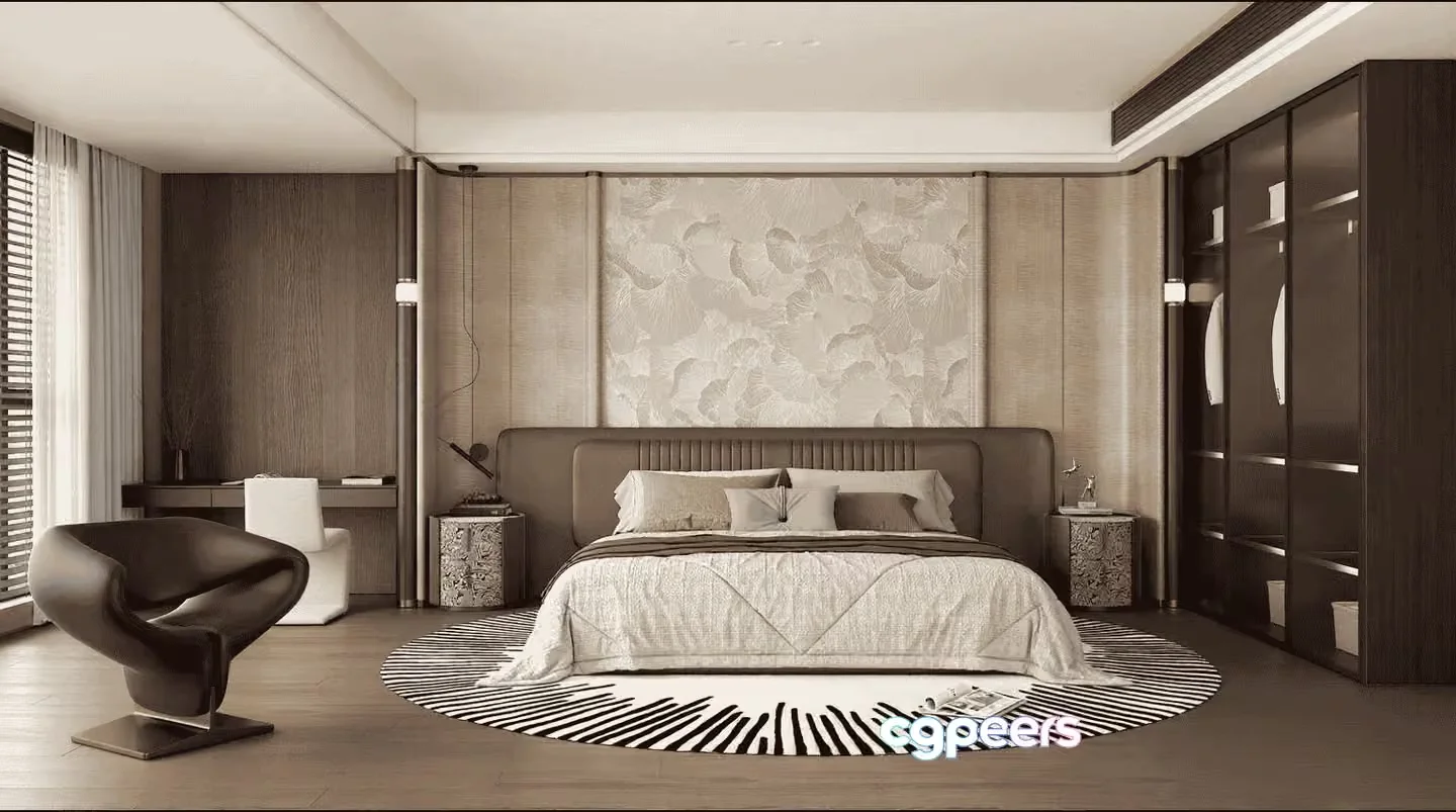 Modern Master Bedroom 3D Model – 12551 – VRAY Render