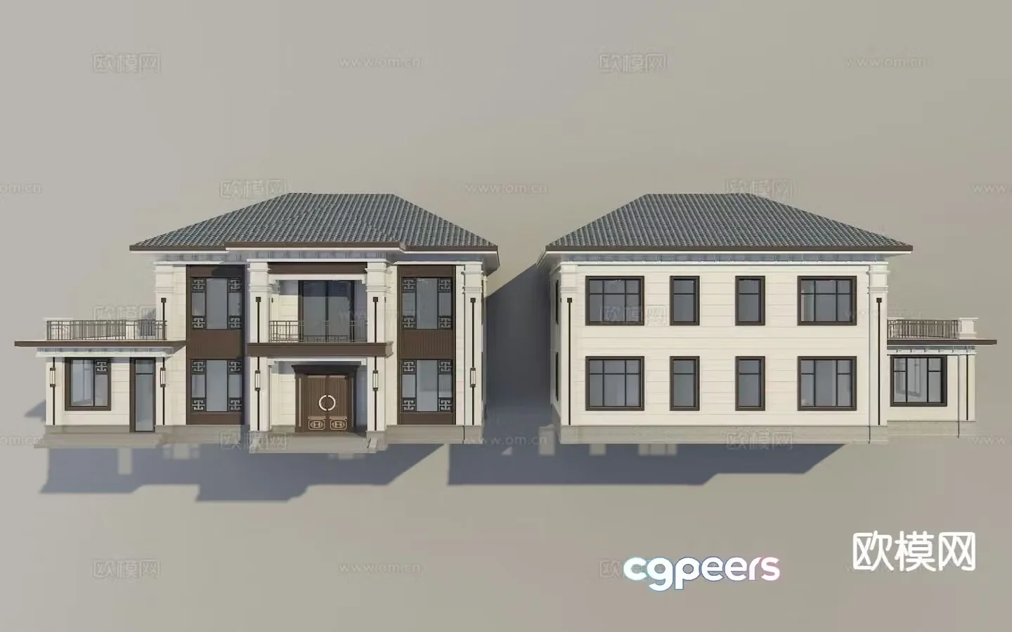 Single-family villa three-story villa appearance 3D model