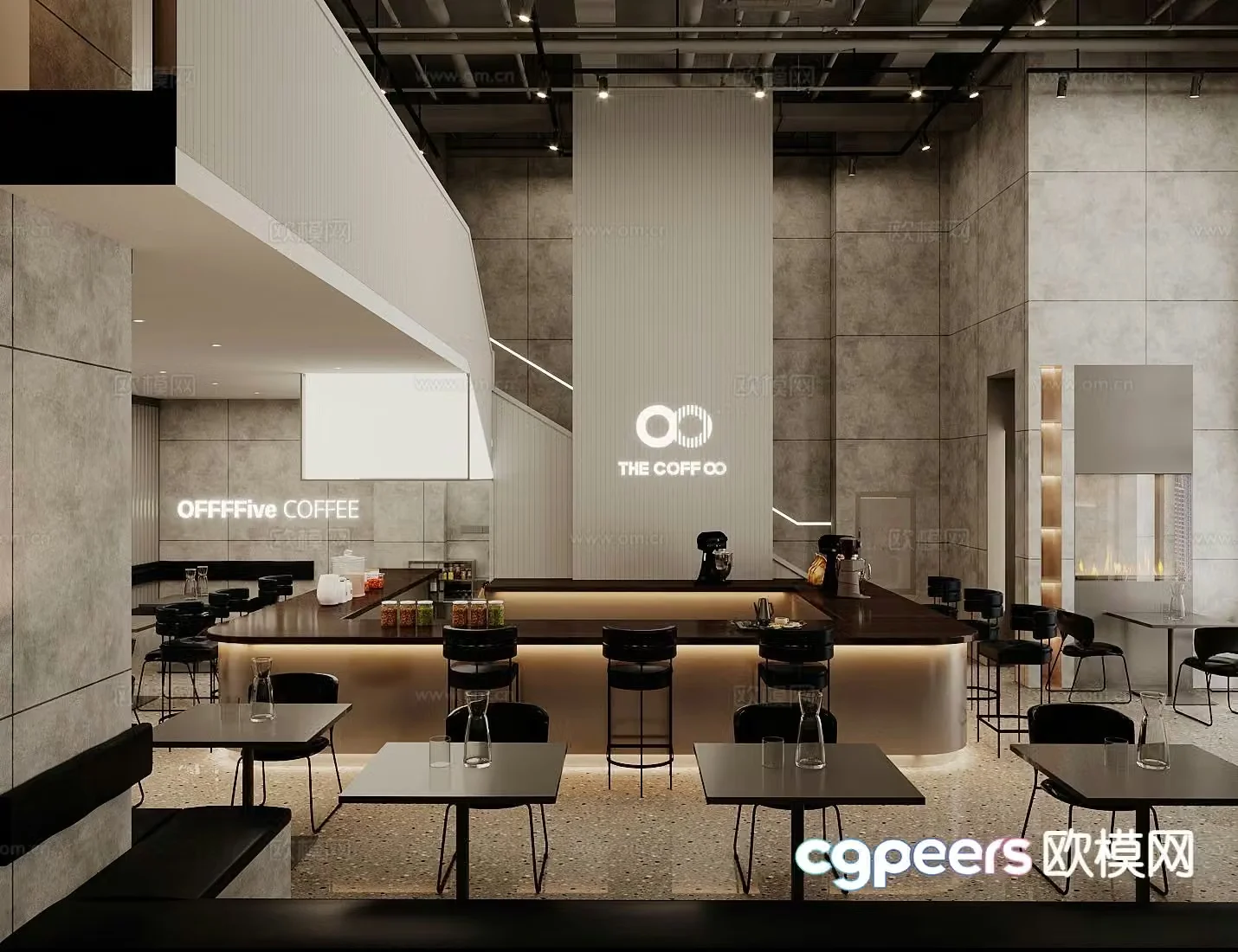 Modern cafe 3d model