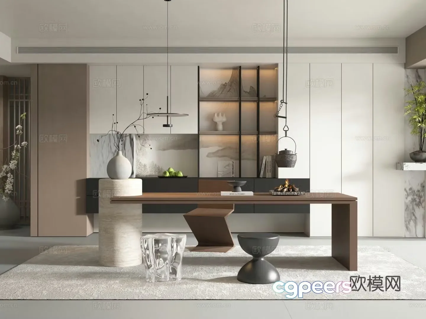 New Chinese style tea room 3D model