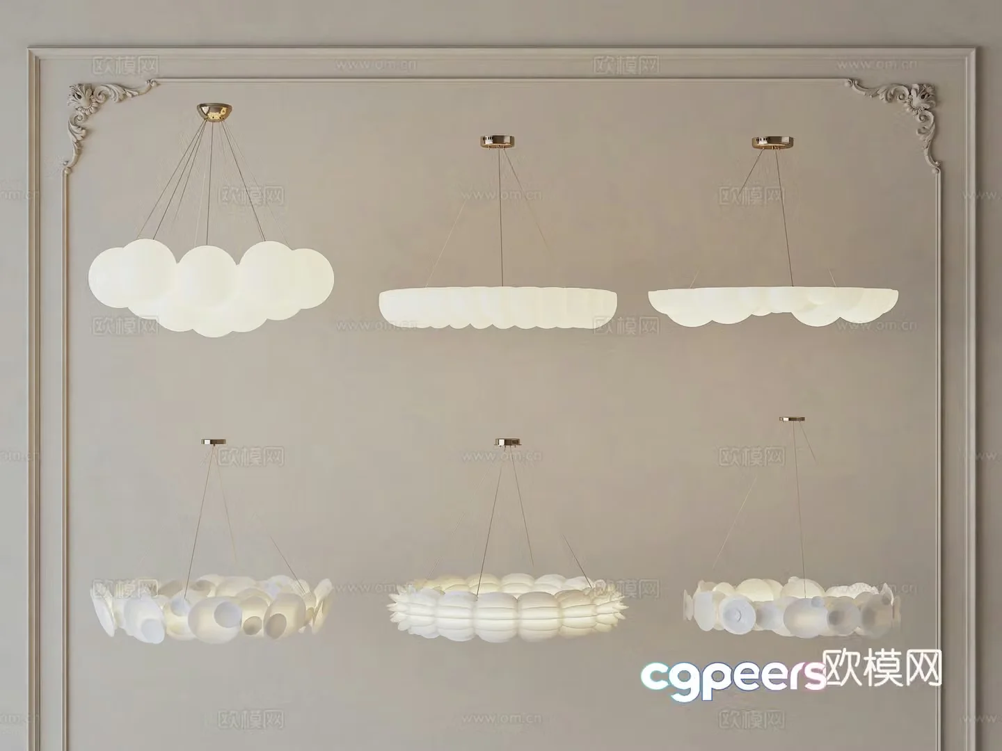 French Cream Chandelier Modern French Cream Chandelier Children’s Room Chandelier Decorative Chandelier 3D Model