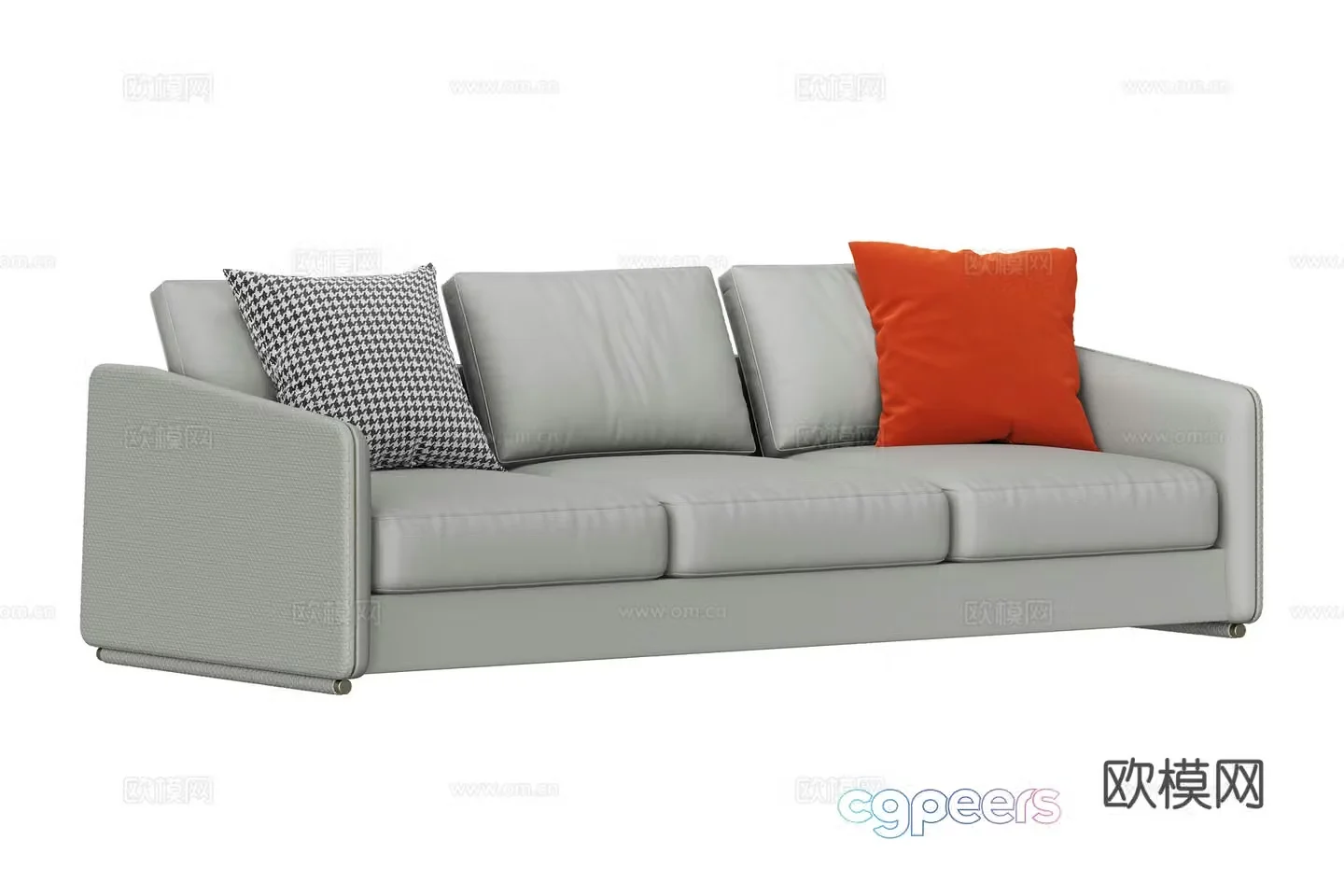 Modern three-seat sofa 3d model