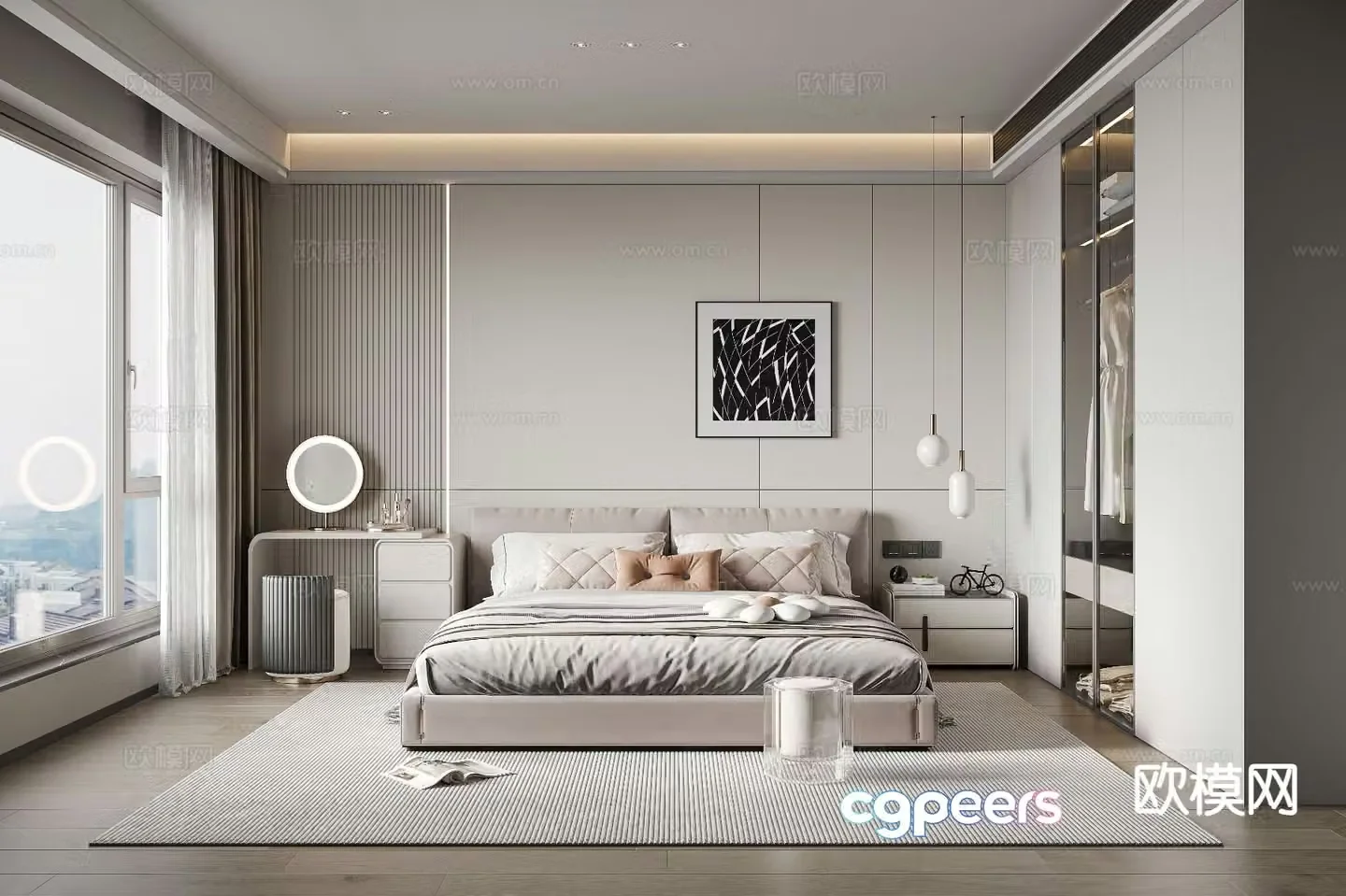 Modern bedroom master bedroom 3d model