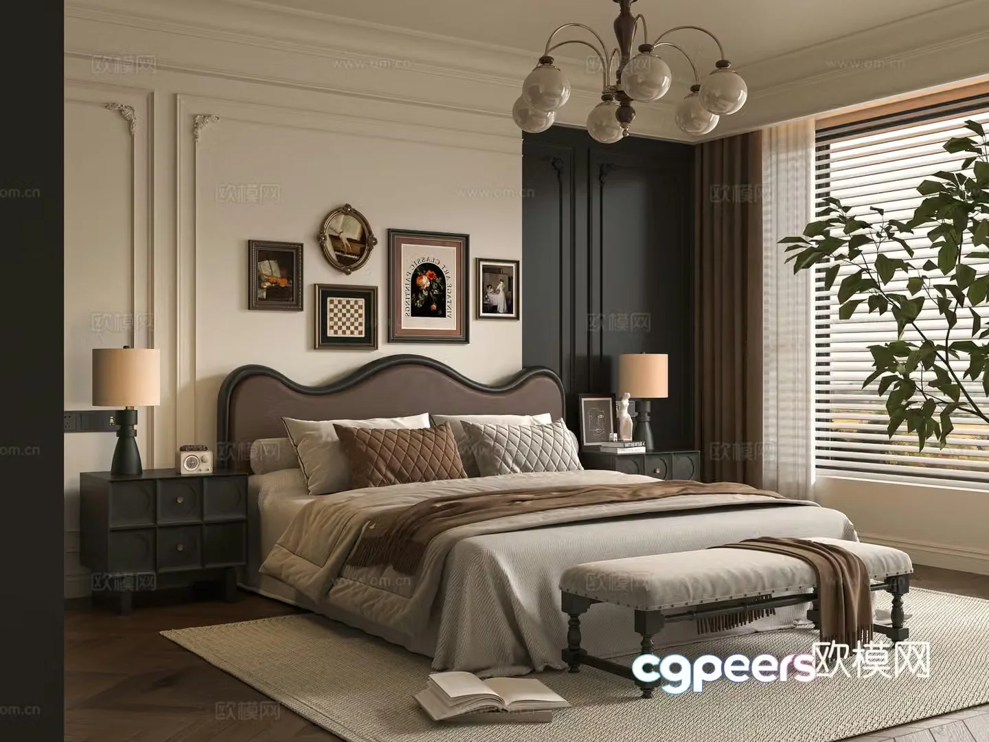 Middle-aged bedroom 3d model