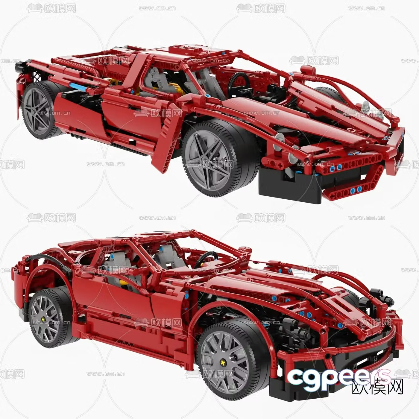 Modern Lego Ferrari sports car toy 3d model