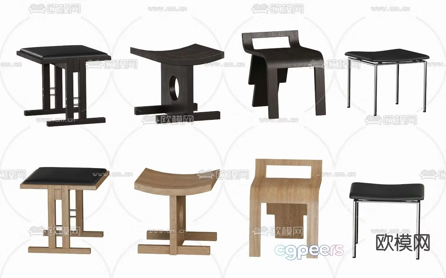 wabi-sabi stool low stool 3d model