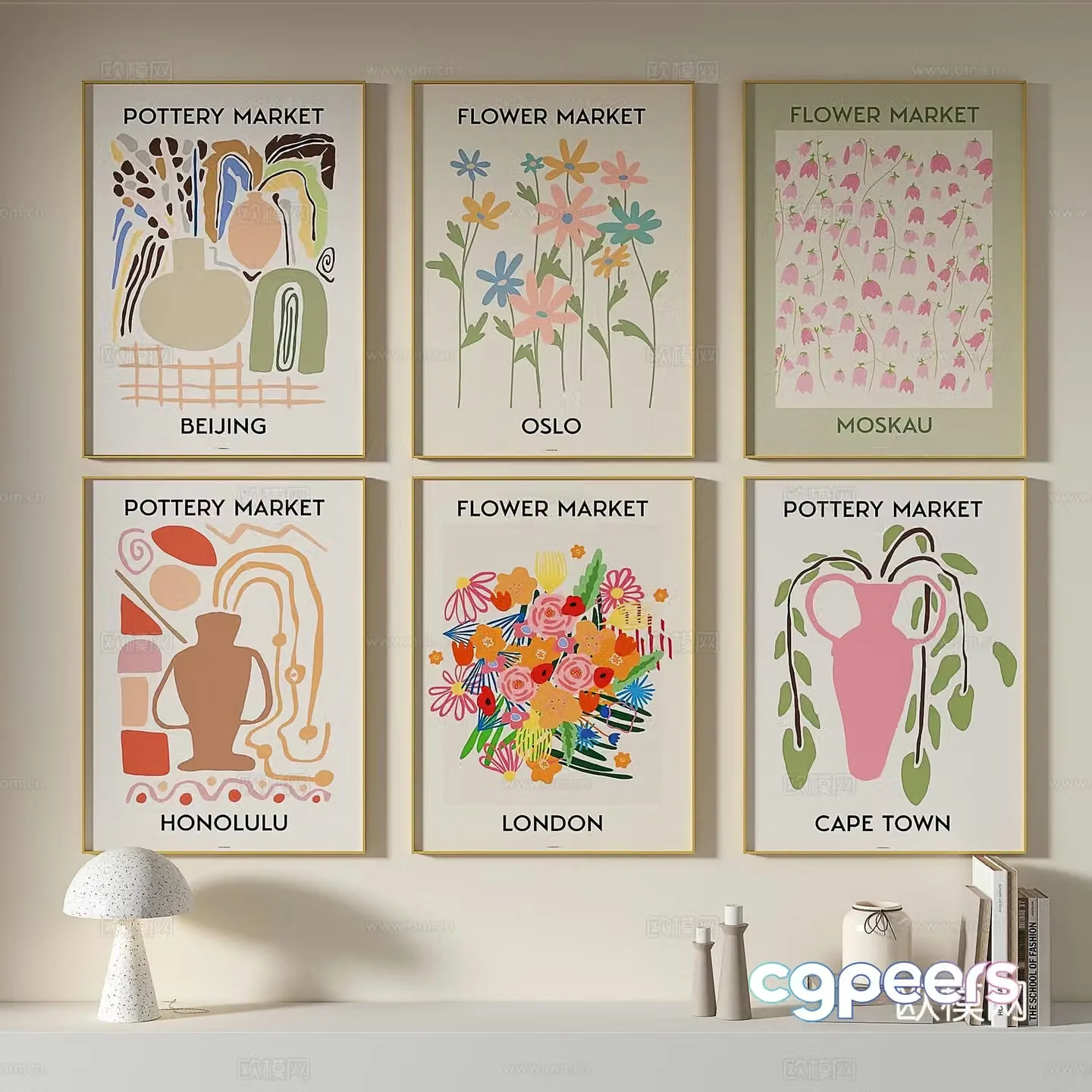 Modern simple decorative painting 3d model